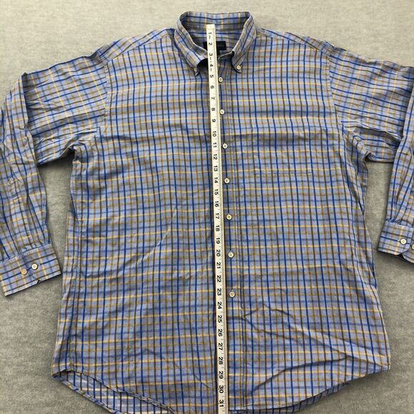 Scott Barber Button Down Shirt Mens Size XL Window Pane Plaid Long Sleeve - Picture 7 of 16
